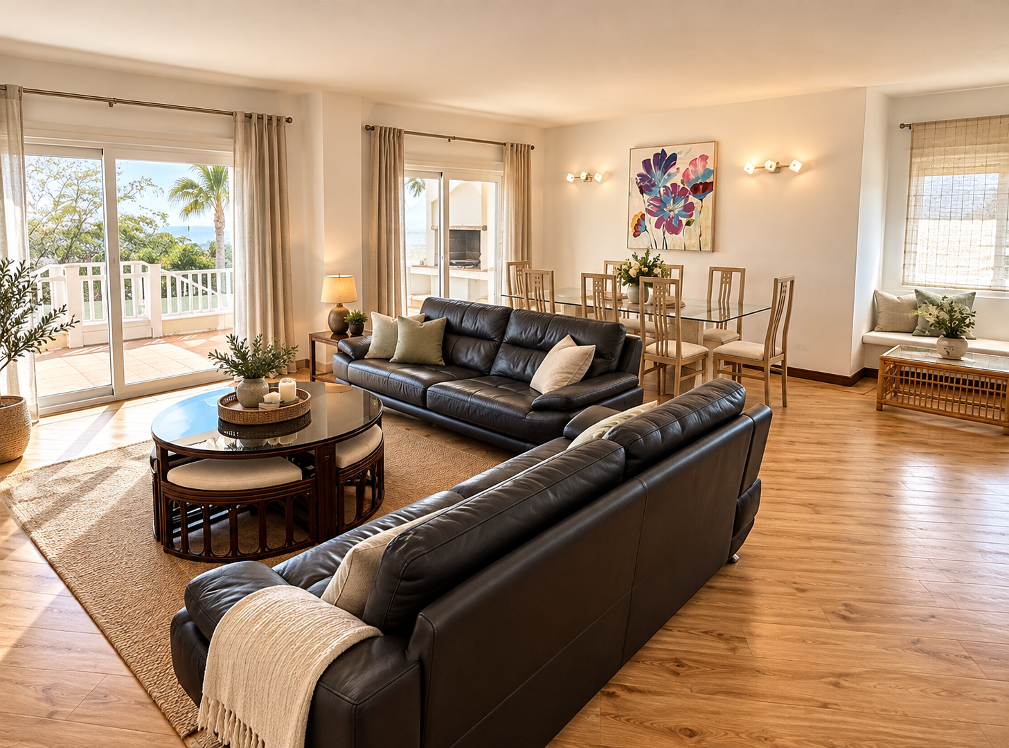 Open-plan living and dining room